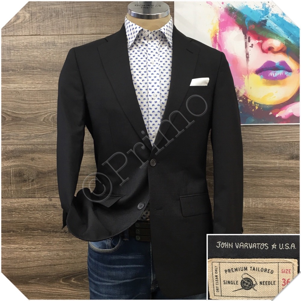 JOHN VARVATOS Mens Blazer Sport Coat Casual Jacket Size 36R Essential Wool‎ Suit